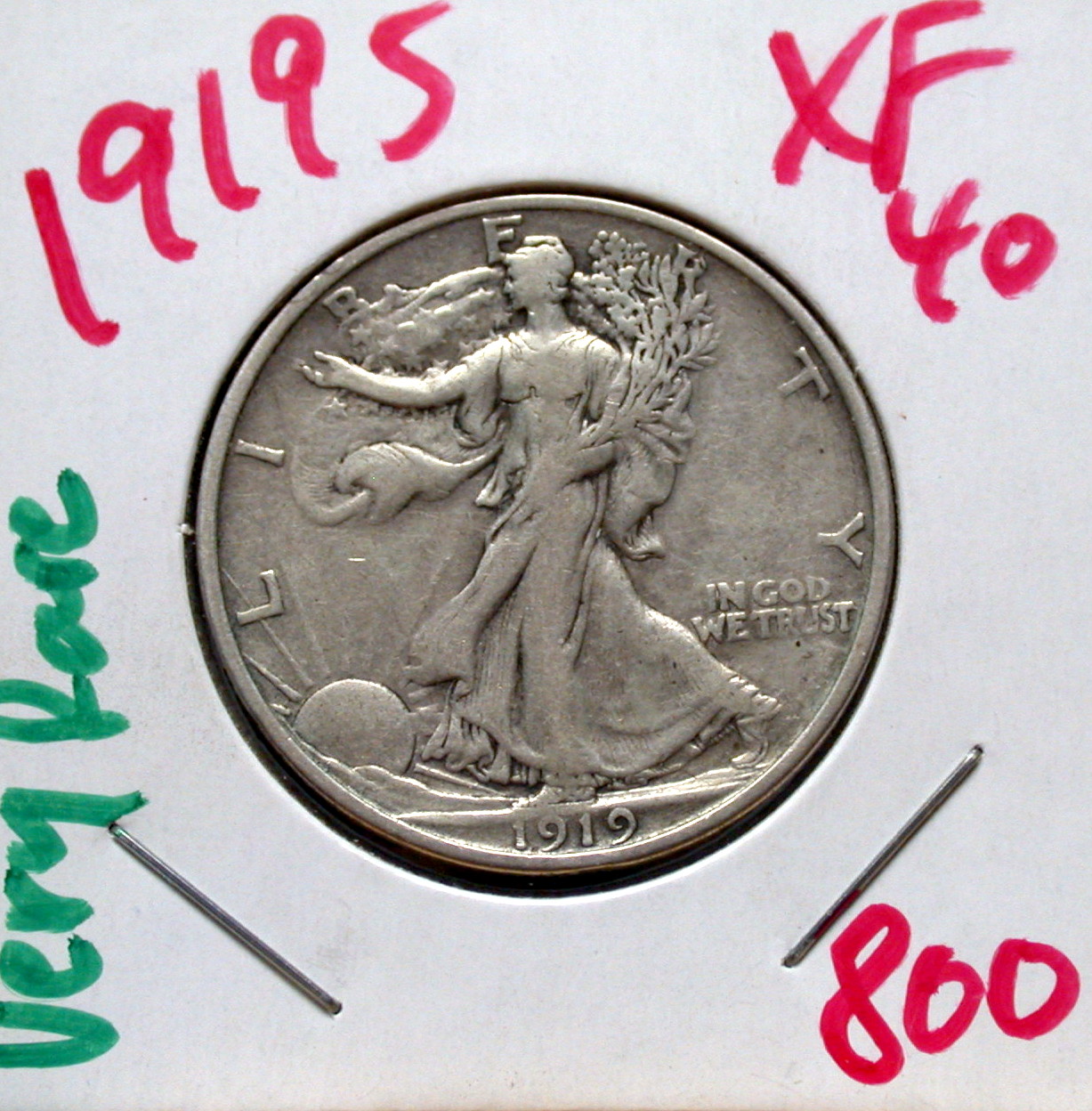 1919 S Walking Liberty Half in XF! - Click Image to Close